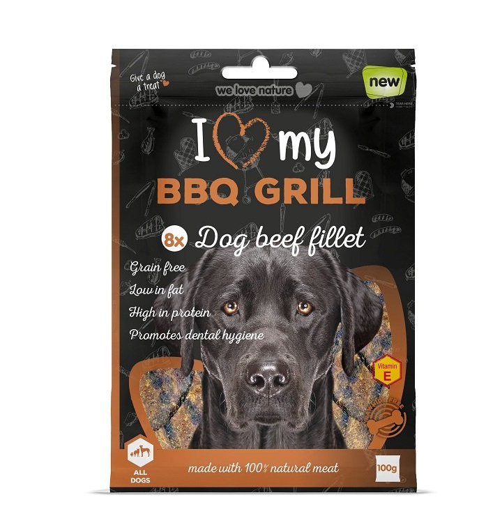 Pet Dog Treats BBQ Grill Beef Fillets 8 Pack 075387 (Parcel Rate)