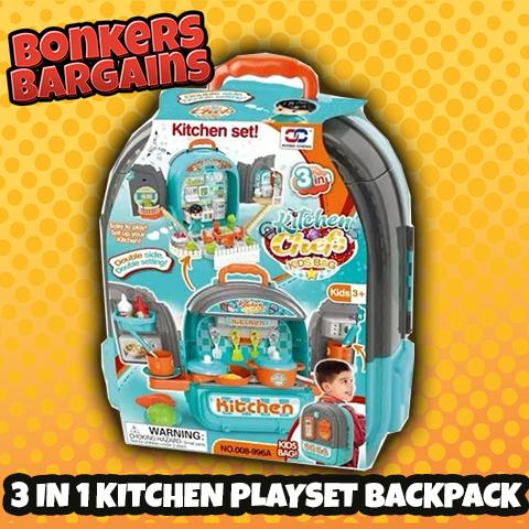 3 in 1 Kitchen Play Set Backpack