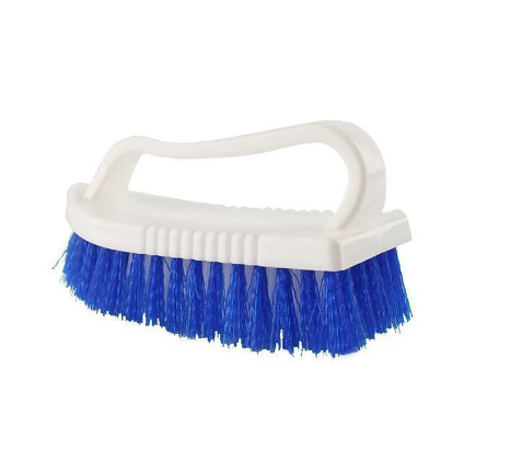 Plastic Hard Bristle Cleaning Scrubbing Brush with Handle 15 cm Assorted Colours 6836 (Parcel Rate)