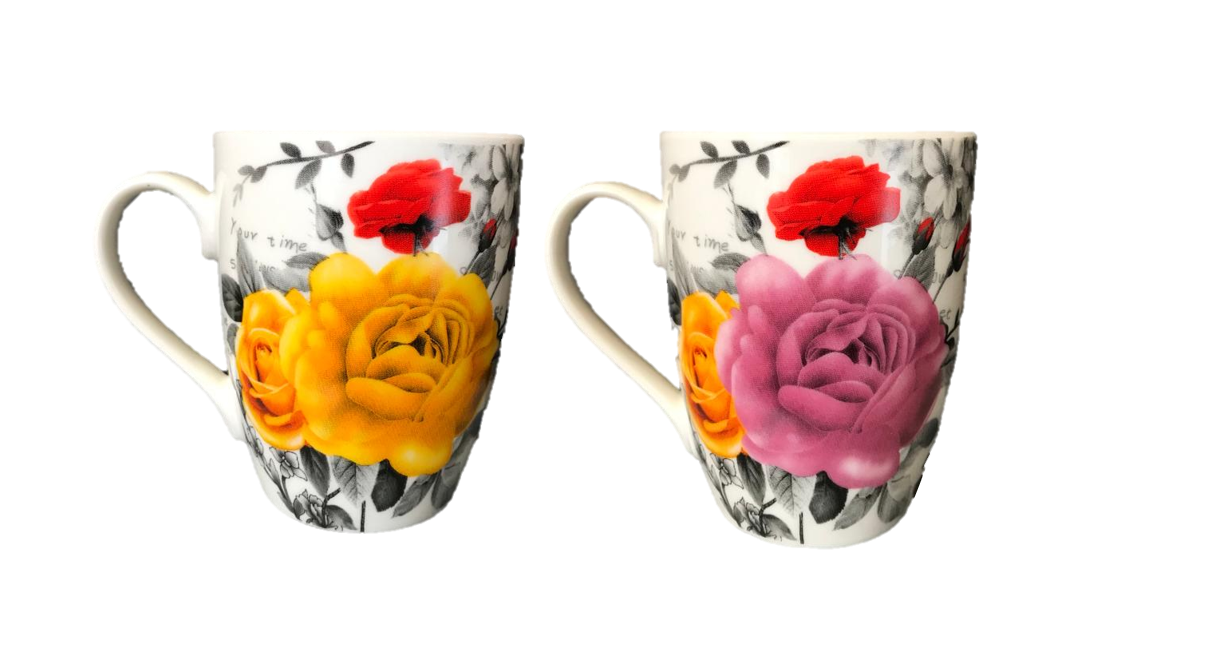 Floral Roses Tea Coffee Mug 10 x 8 cm Assorted Designs 7083 (Parcel Rate)