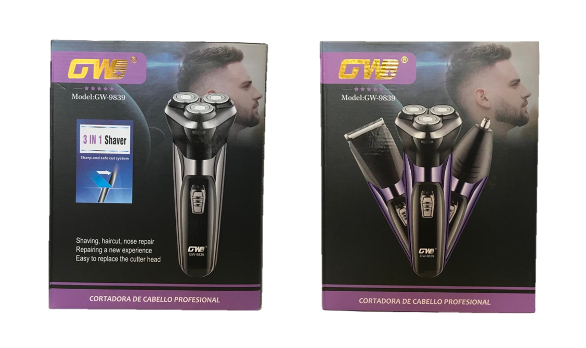 3 in 1 Hair Shaver Trimmer GW9839 Micro-USB 7189 (Parcel Rate)