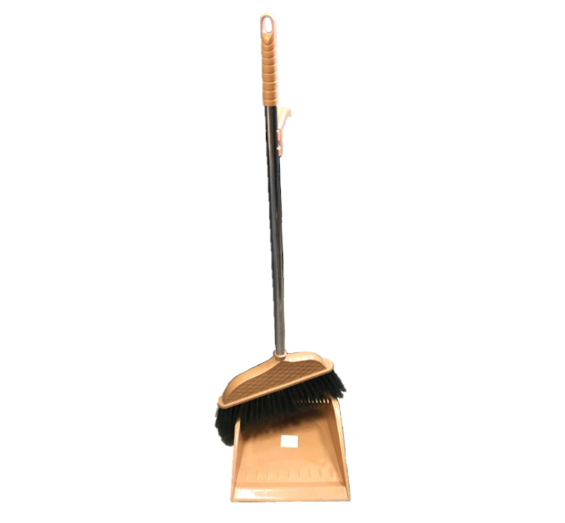 Plastic Long Handle Dustpan and Brush Set 76 / 87 cm Assorted Colours 7237 (Parcel Rate)