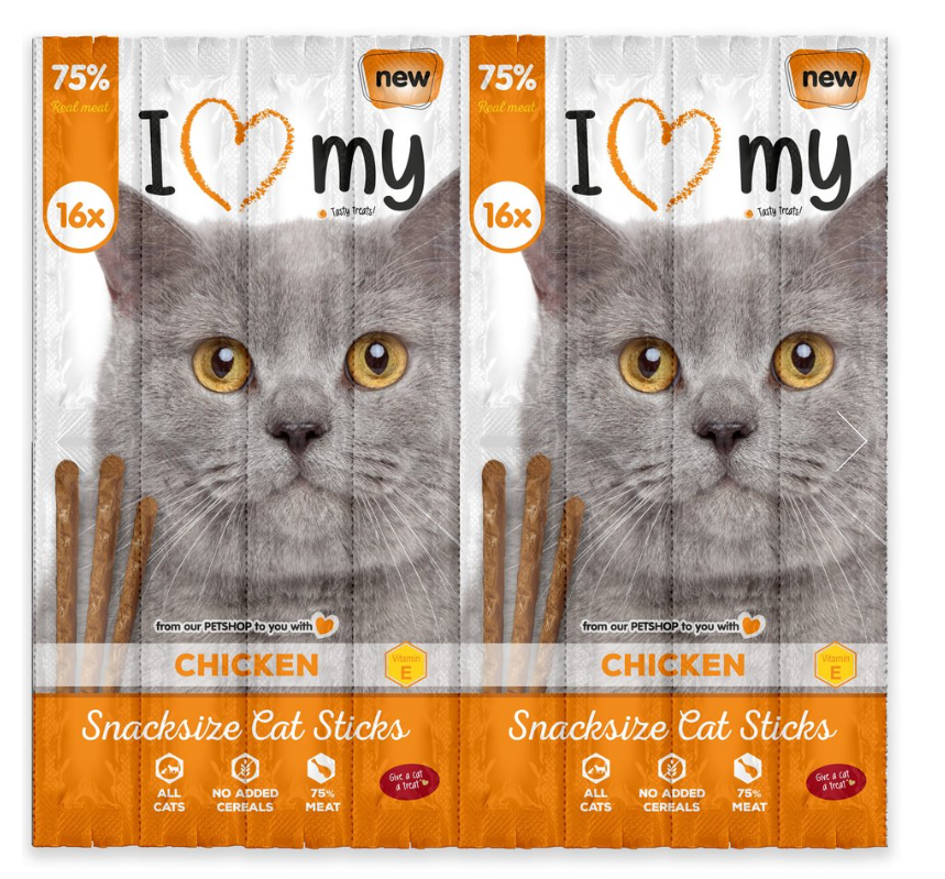 Pet Cat Treats Sticks Chicken 16 Pack 74373 (Parcel Rate)