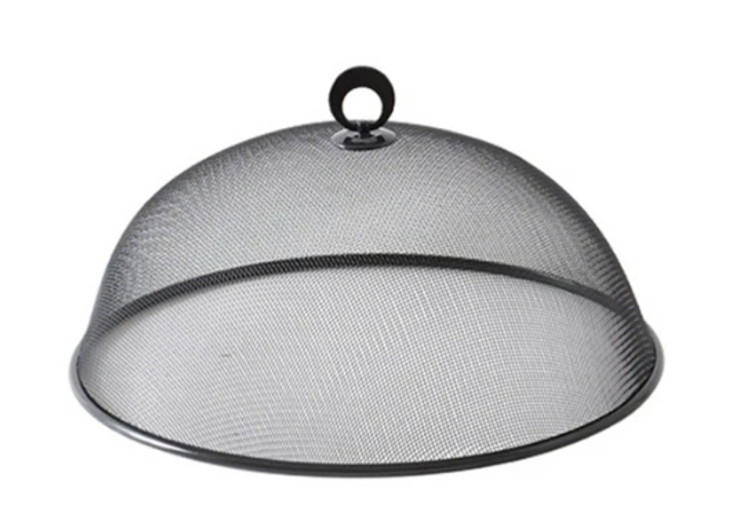 SQ Round Metal Mesh Food Cover Dome 30 cm Black 7896 (Parcel Rate)