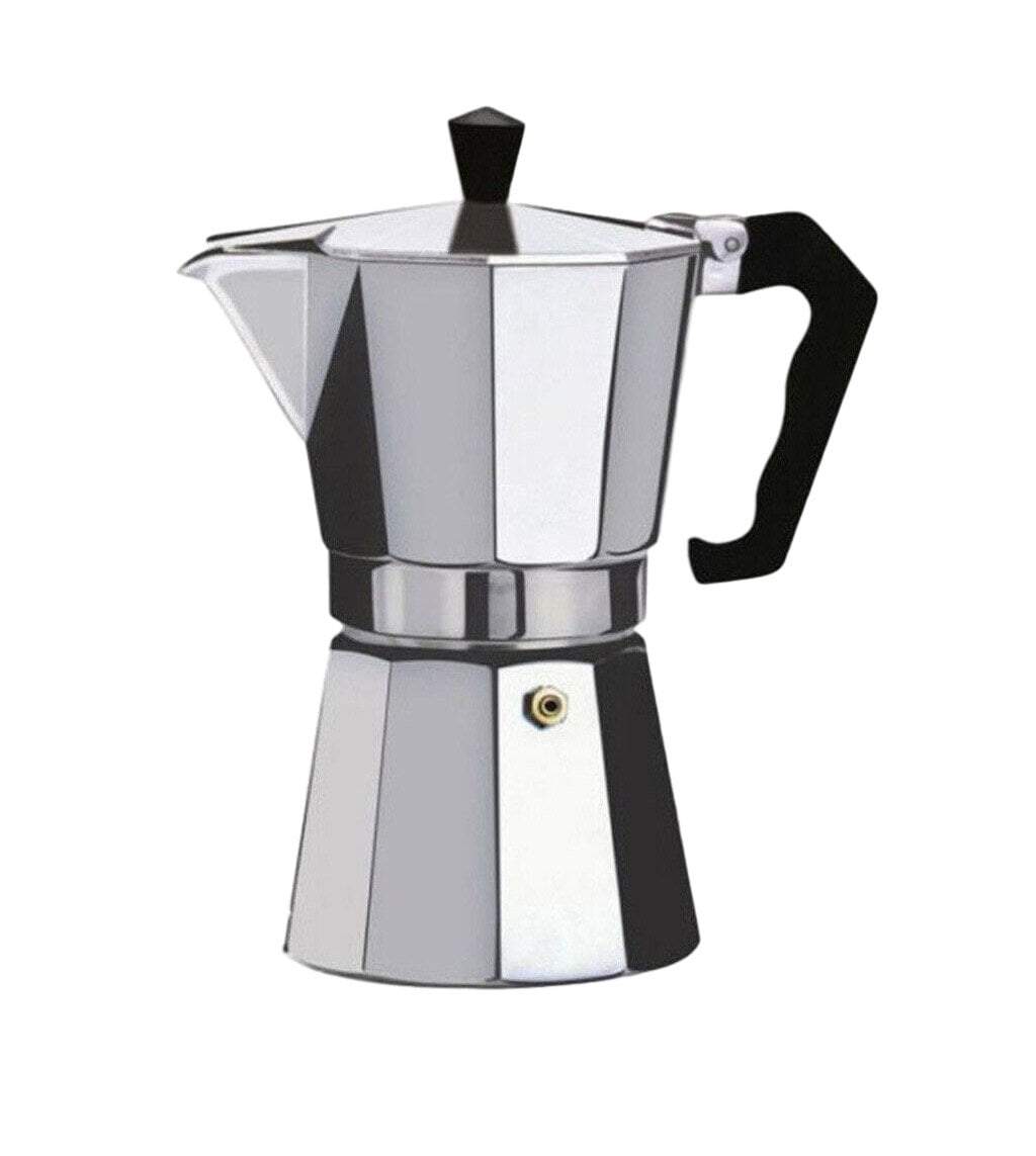 Octagonal Aluminum Mocha Coffee Maker 9 Cup (450ml) 11cm x 20cm Approx 8985 (Parcel Rate)