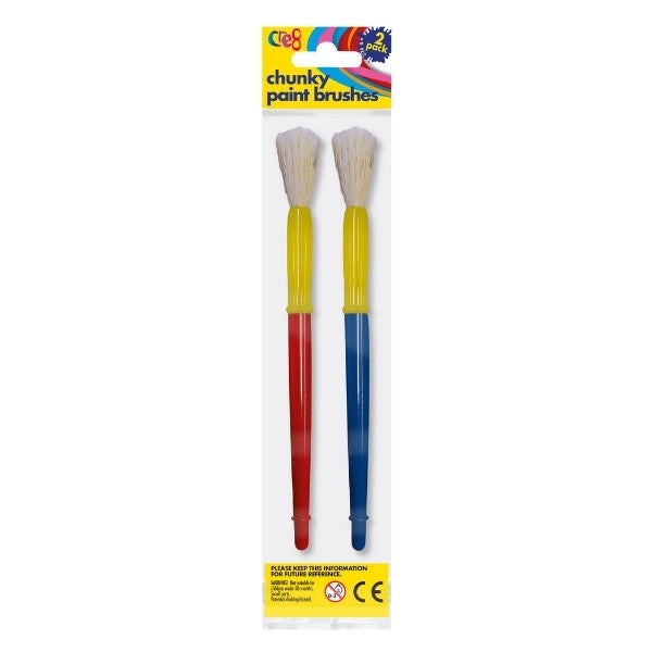 Cre8 Chunky Paint Brushes Pack of 2 P2598 (Parcel Rate)